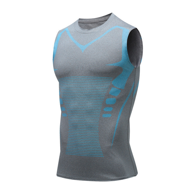 Stylish men's graphic print training top. Sleeveless design for optimal unrestricted movement during workouts.