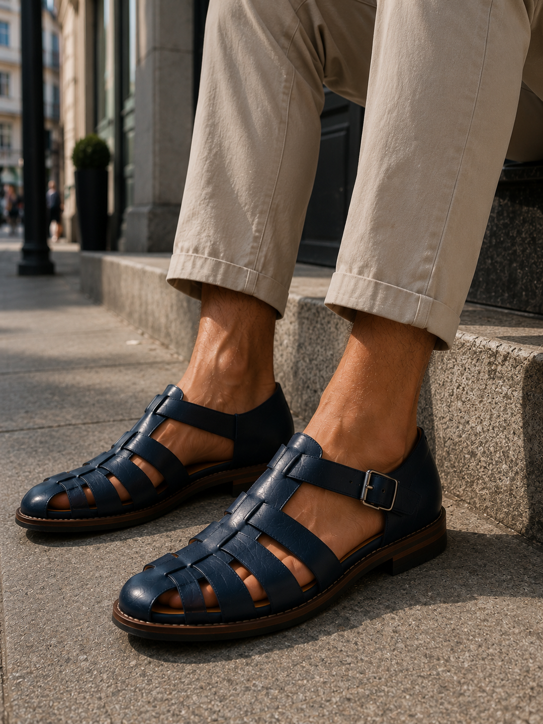 Men's closed-toe fisherman sandals for all-day comfort, perfect for summer casual wear.