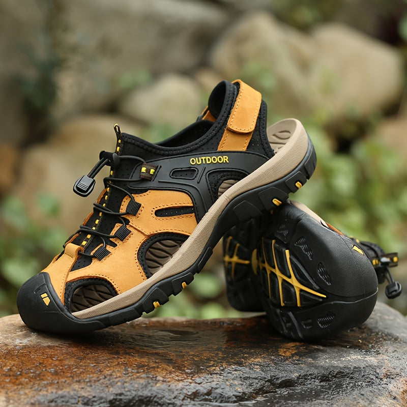 Water friendly men's adventure sandals, closed-toe & adjustable for hiking, walking, and diverse outdoor activities.