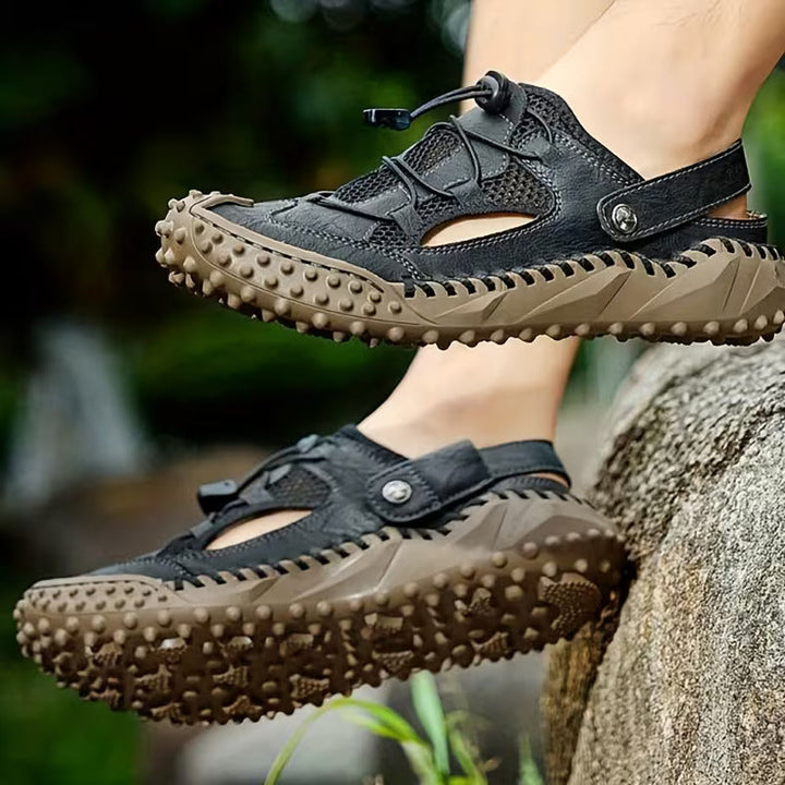 Men's closed-toe slingback sandals offer all-day comfort for outdoor summer adventures.