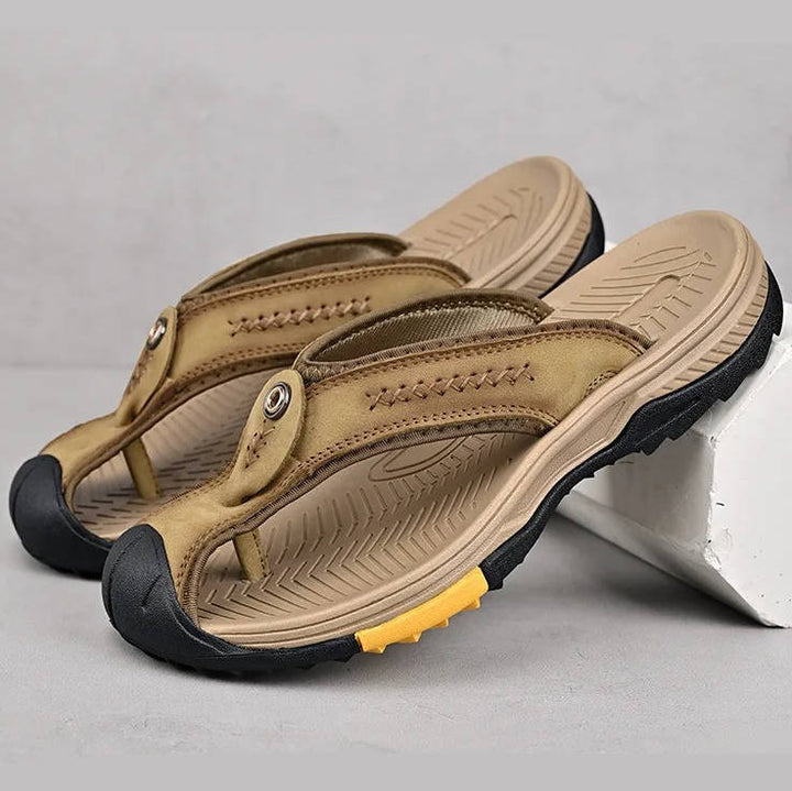 High-performance men's closed toe sandals, water resistant, non-slip sole for all terrains.