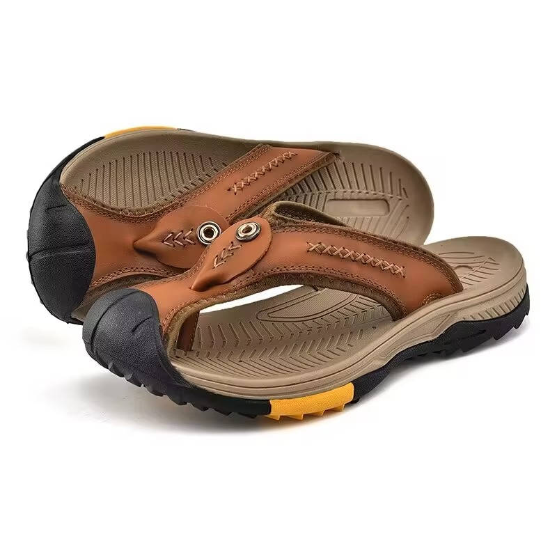 Durable men's closed toe sandals with non-slip sole for walking, travel, and water activities.