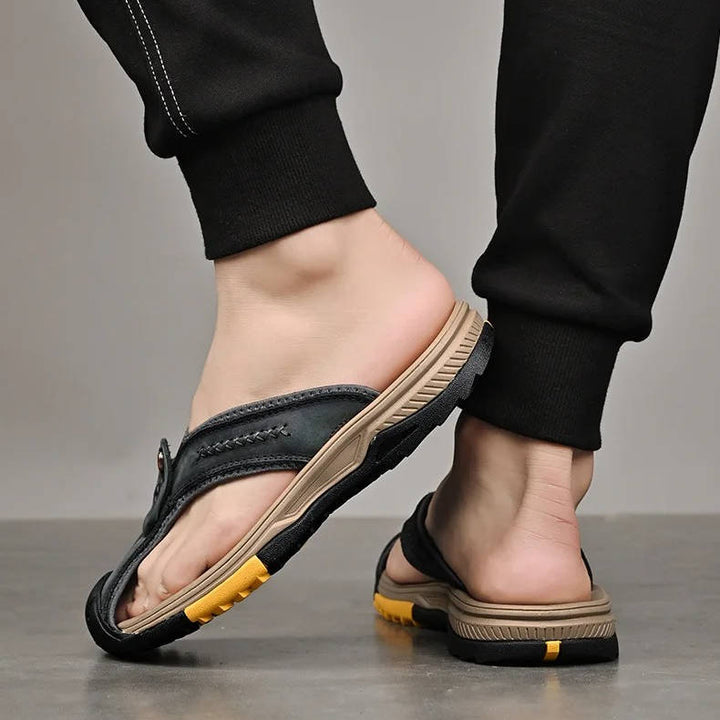 Men's travel-friendly closed toe water sandals, non-slip sole, comfortable for extended wear.