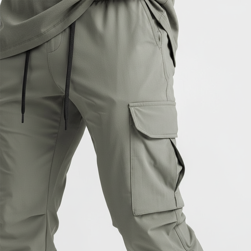 Athletic men's comfort stretch joggers with deep pockets, perfect for workouts & casual active wear.