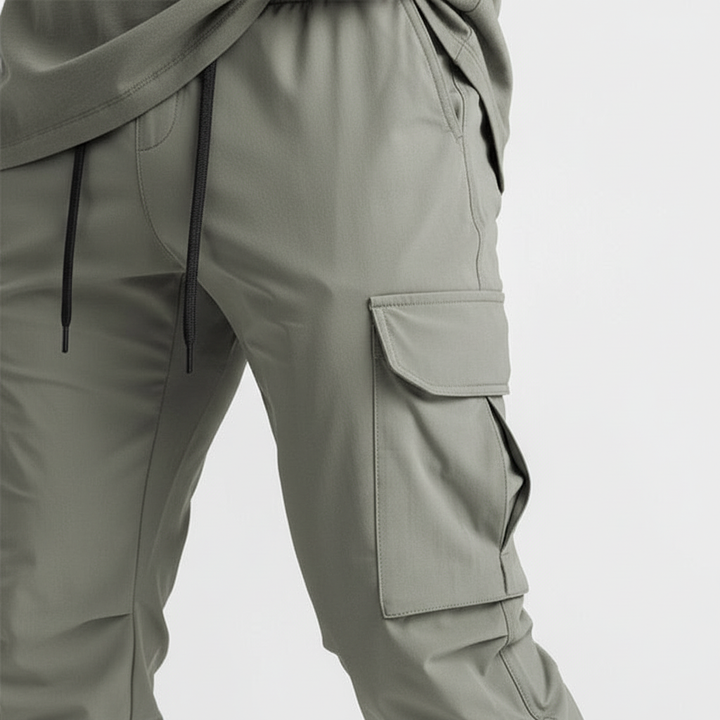Athletic men's comfort stretch joggers with deep pockets, perfect for workouts & casual active wear.