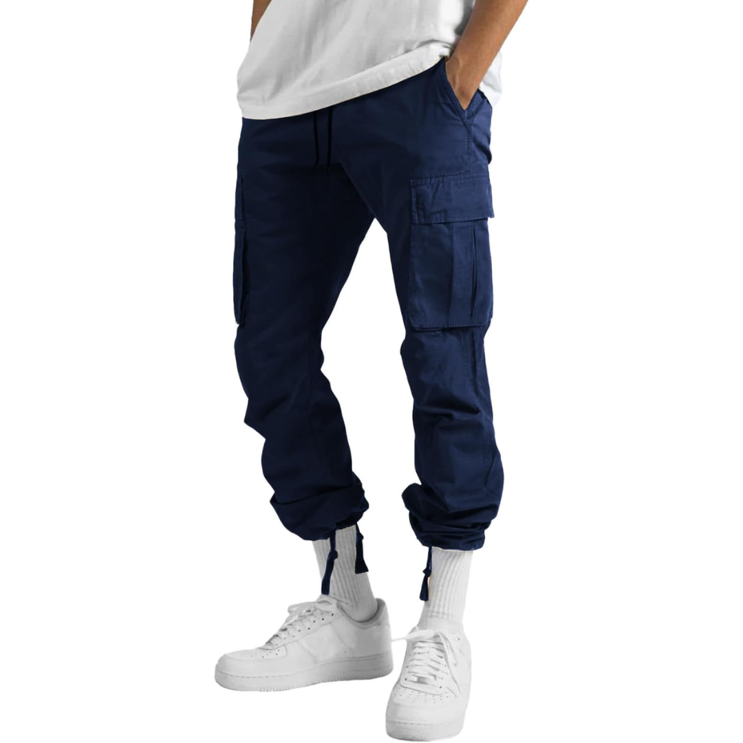 Stylish men's fashion cargo joggers, offering a versatile style. Comfortable for active lifestyle and everyday wear.