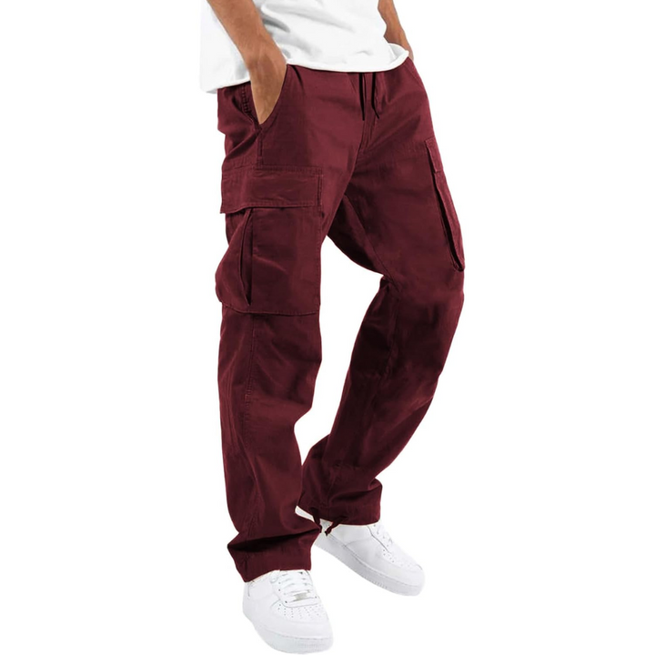 Men's activewear cargo joggers with practical side pockets. Comfortable fit, perfect for outdoor & casual wear.