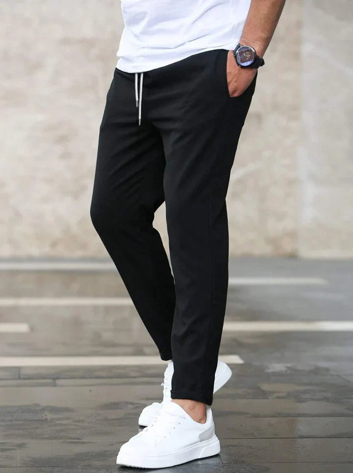 Versatile men's casual drawstring pants for comfortable and stylish everyday wear.