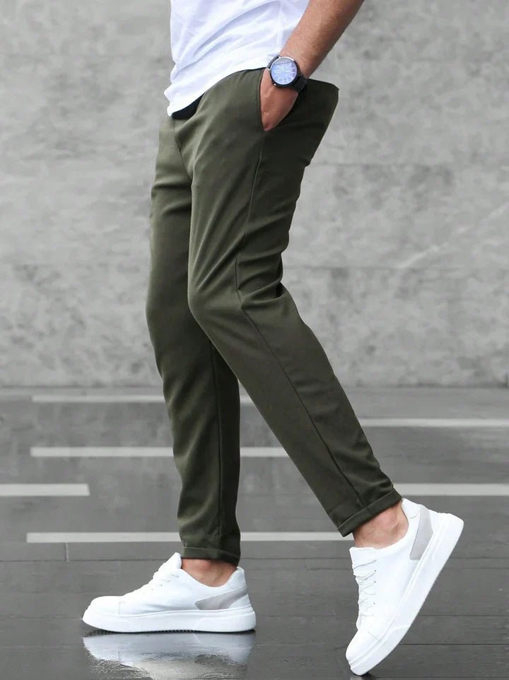 Smart casual men's drawstring chino pants, designed for comfort and modern style.
