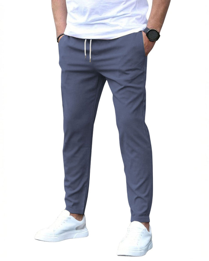 Men's comfortable drawstring chino pants, essential for versatile casual outfits.