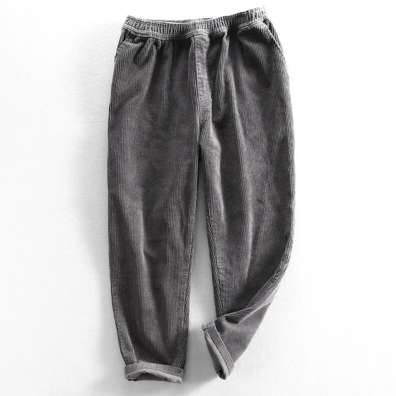 Gray men's Oslo style casual pants with stretch waist for comfortable everyday wear, perfect for versatile styling.