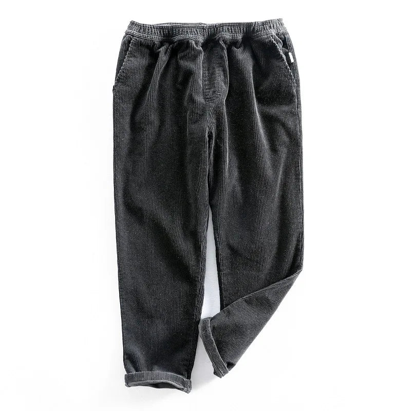 Black men's Oslo style trousers, relaxed fit and stretch waist for ultimate comfort and everyday casual style.