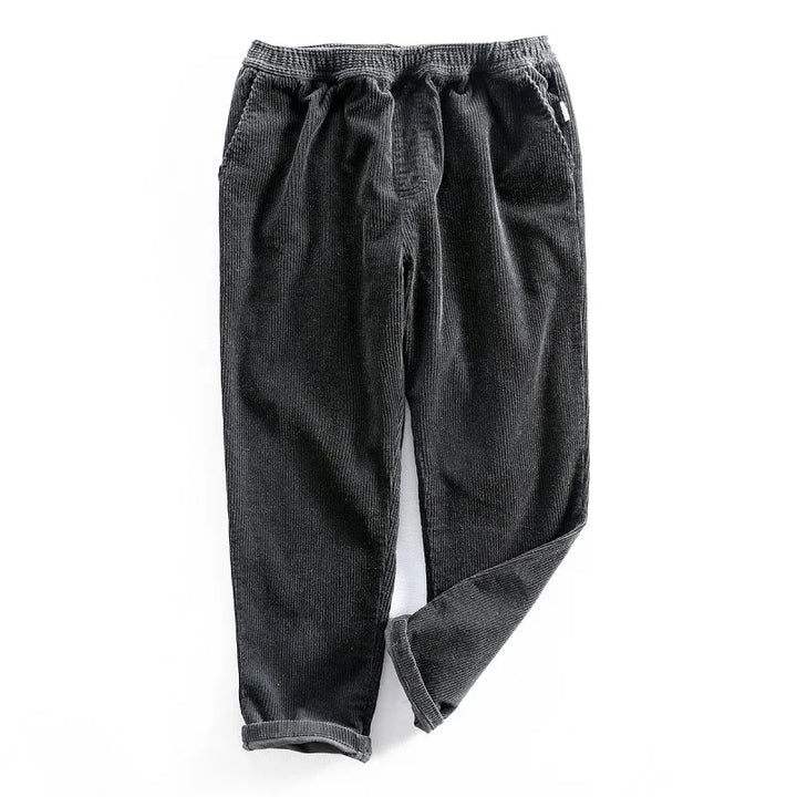Black men's Oslo style trousers, relaxed fit and stretch waist for ultimate comfort and everyday casual style.