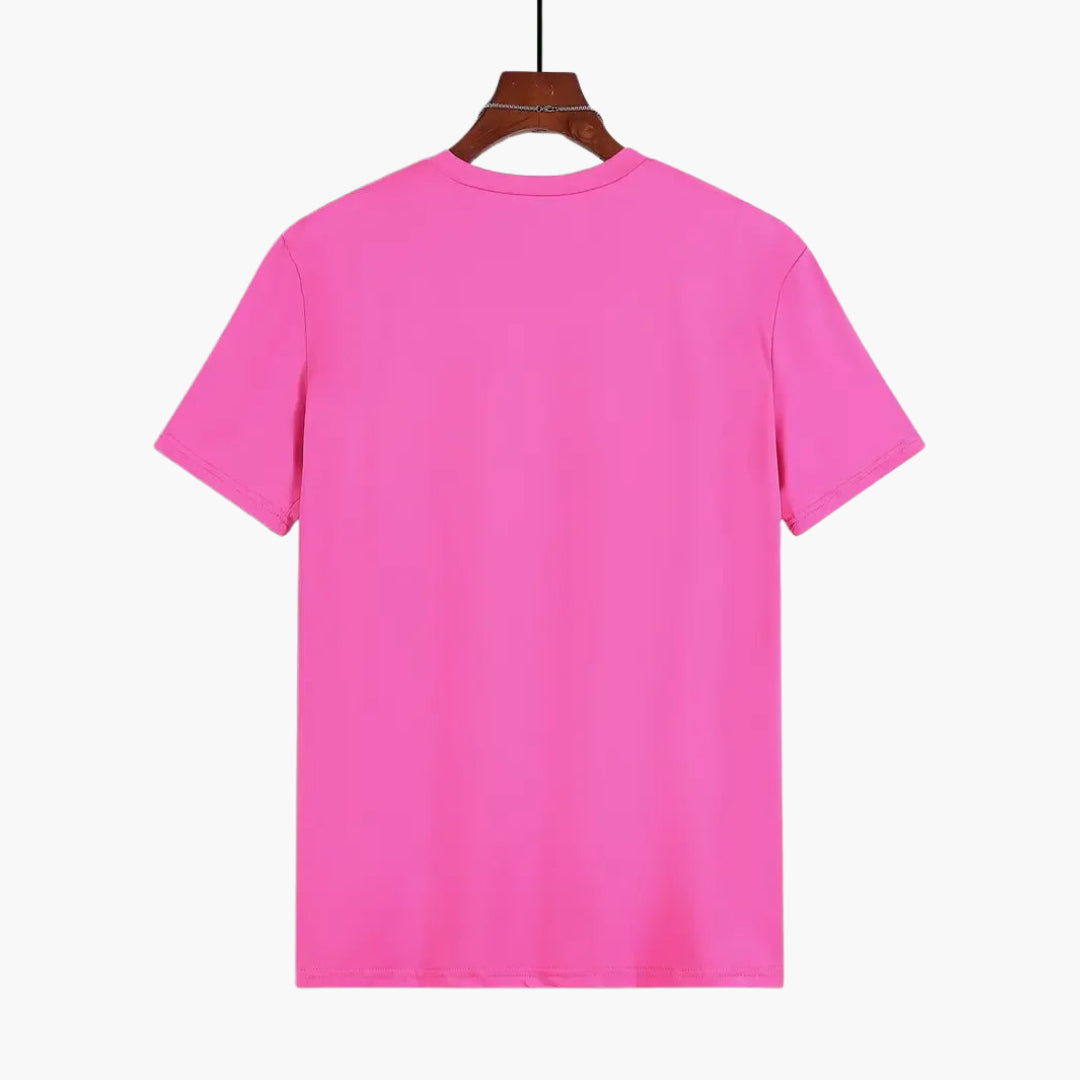 Modern men's short sleeve crew neck tee with a clean straight fit for effortless casual style.