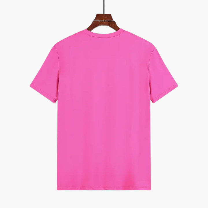 Modern men's short sleeve crew neck tee with a clean straight fit for effortless casual style.