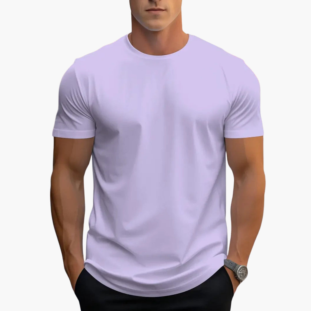 Comfortable men's short sleeve crew neck t-shirt, perfect for everyday style and straight fit.