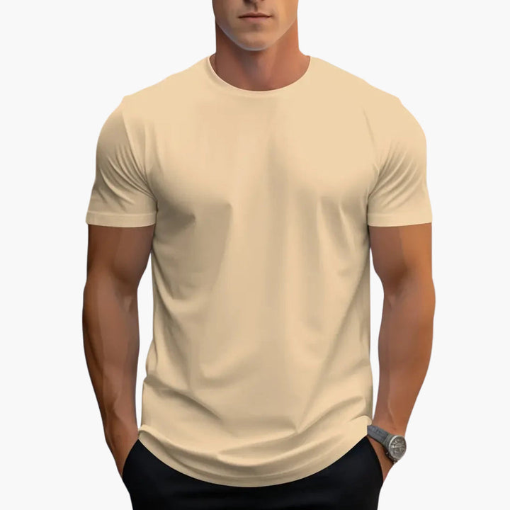 Essential men's short sleeve crew neck top for everyday use, offering a straight, comfortable fit.
