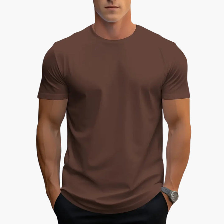 Stylish men's straight fit short sleeve tee with a timeless crew neck design.