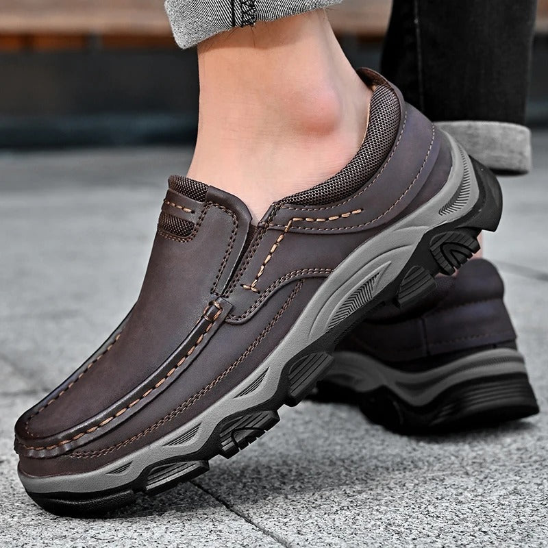 Black Dakota men's loafers, stylish slip-on footwear with durable comfort & good traction.