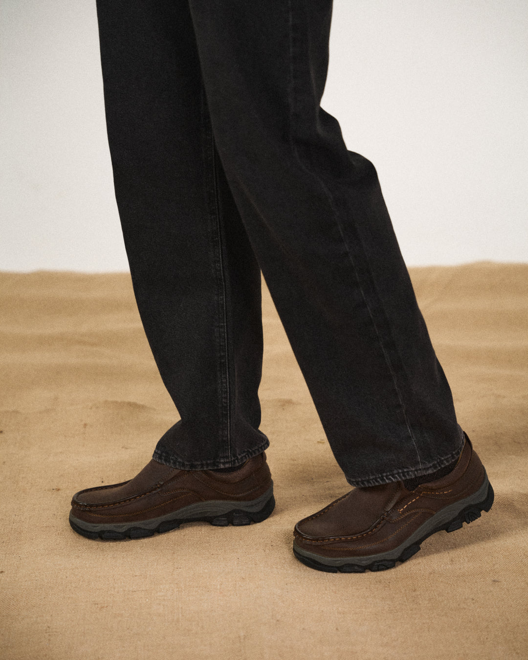 Dark brown men's Dakota loafers, perfect casual footwear with strong traction.