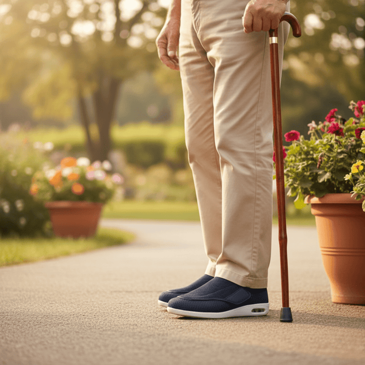Men's casual diabetic shoes: wide fit, memory foam for superior comfort & foot support.