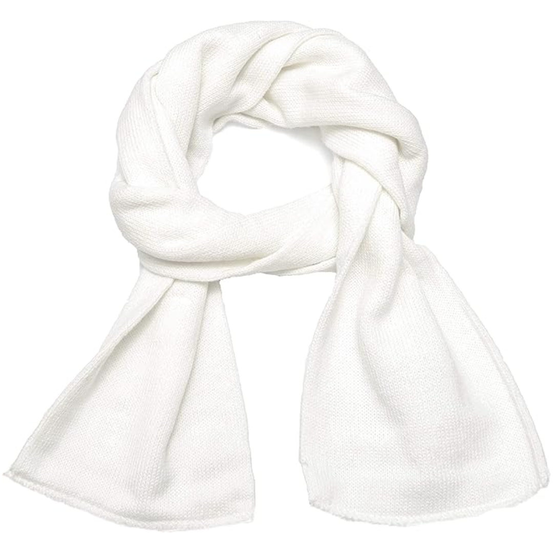 Men's double layer knit winter scarf for ultimate warmth in cold weather.
