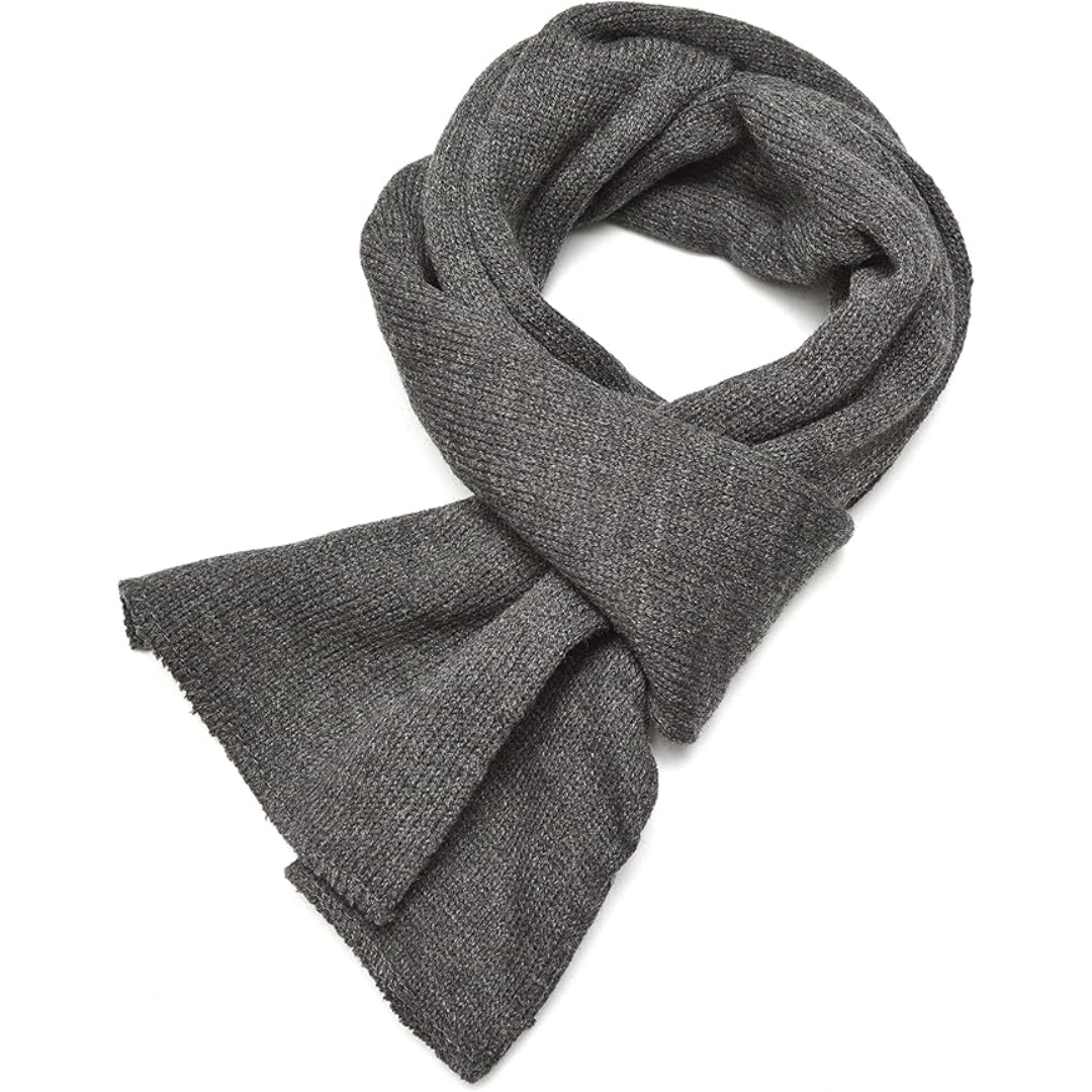 Classic men's solid knit scarf, double layered for extra warmth and comfort.