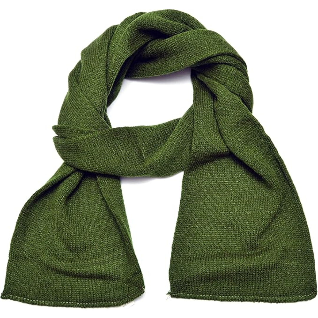 Men's stylish double layer knit winter scarf, perfect for cold weather fashion.