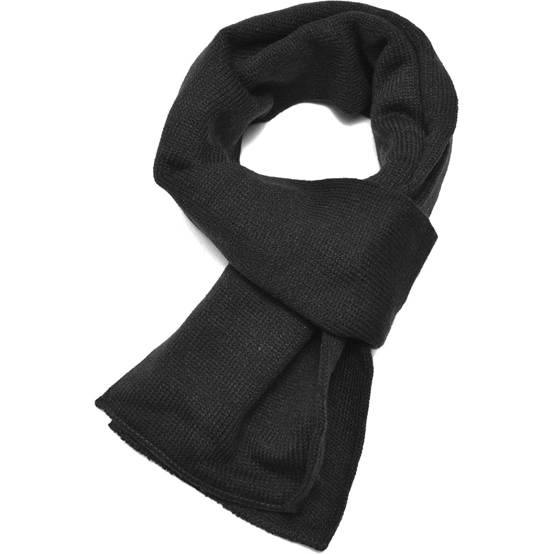 Men's cold weather accessory: double layer knit winter scarf, ultimate warmth.