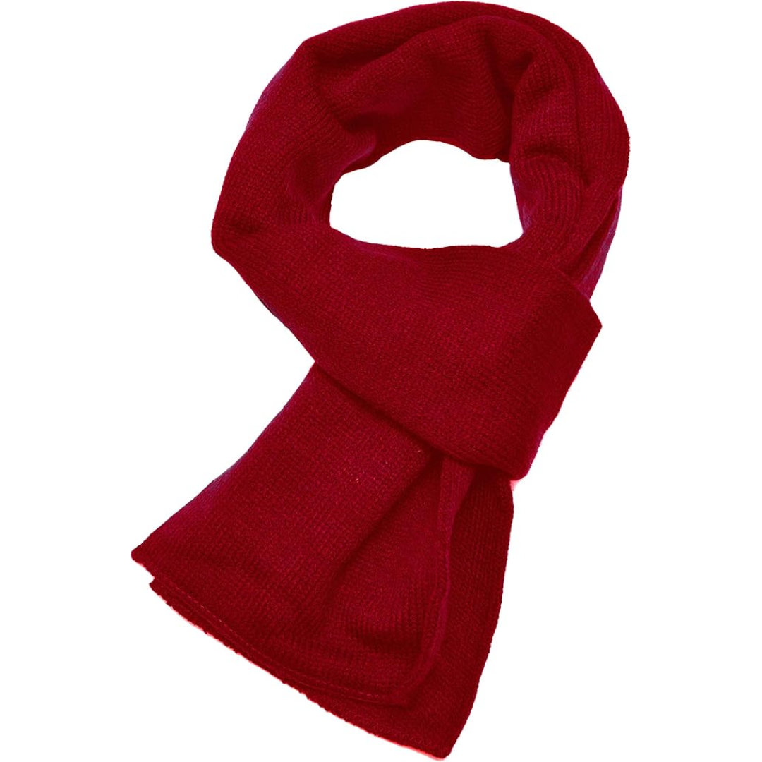 Stylish men's solid color knit winter scarf, a cozy neck warmer for cold.