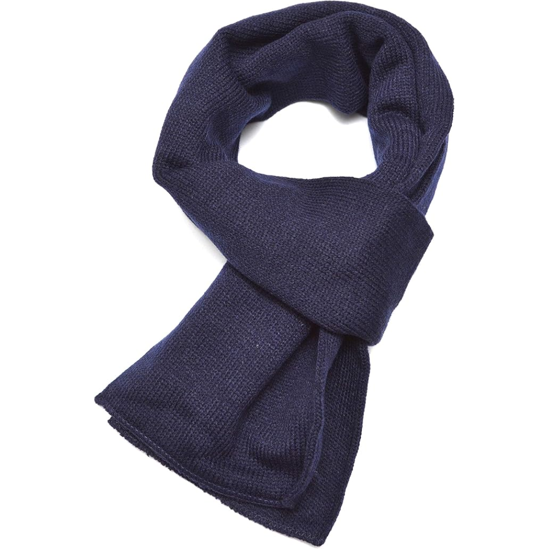 Ultimate warmth men's double layer knit scarf, ideal for freezing weather.