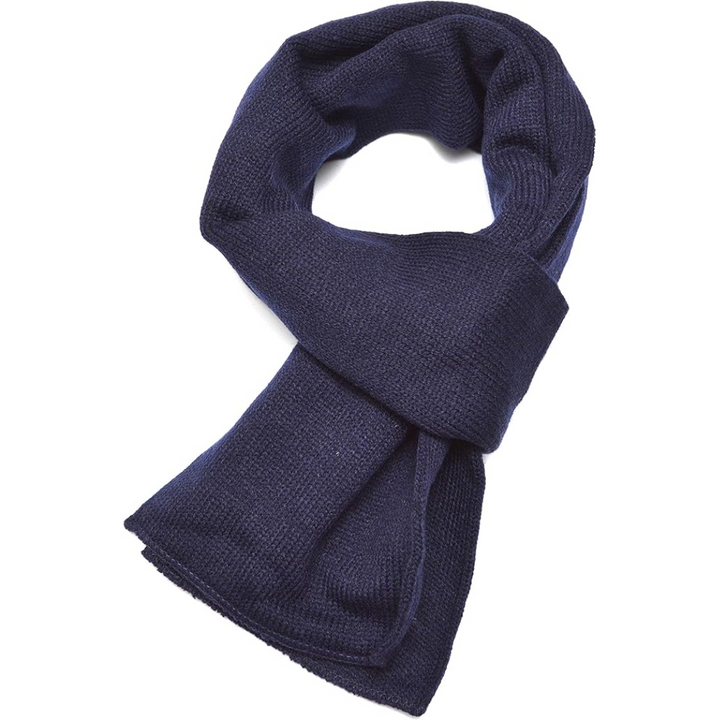 Ultimate warmth men's double layer knit scarf, ideal for freezing weather.