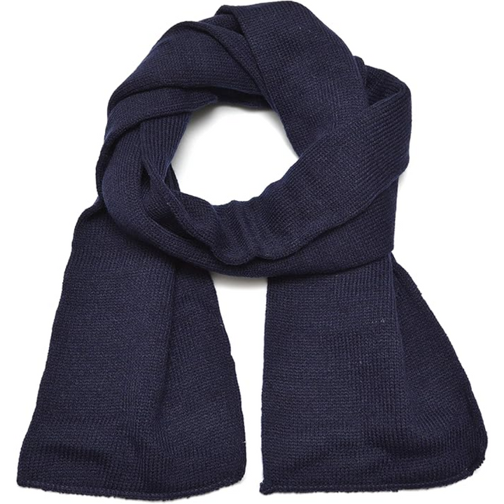 Men's cold weather neck warmer, a thick double layer knit winter scarf.