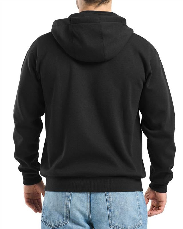 Men's Dryline work hoodie, quarter-zip. Durable, water-resistant, long sleeve, comfortable industrial activewear.