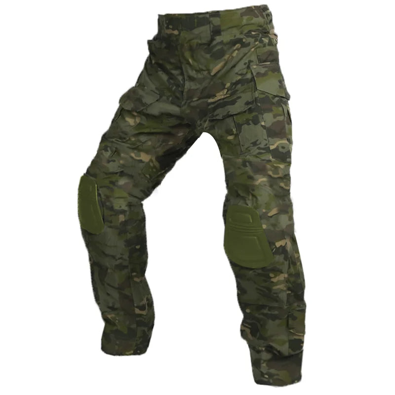 High-performance men's cargo pants, engineered for durability and ultimate knee protection.