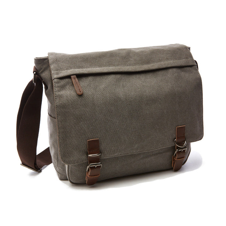 Secure & durable men's work messenger bag, ideal for school or daily essentials with easy-access buckle straps.