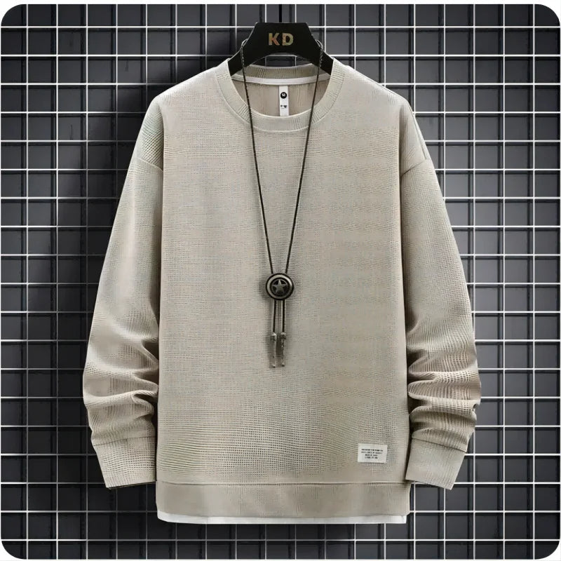 Comfortable men's knit sweater and jogger pants set. Relaxed fit for lounging or casual outings.