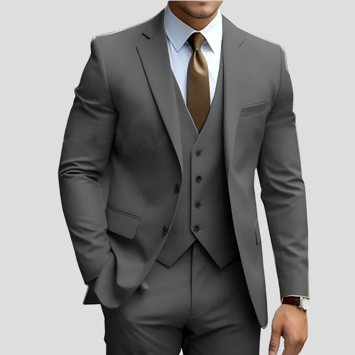Men's special occasion 3-piece suit, an elegant formal wear set complete with matching vest.