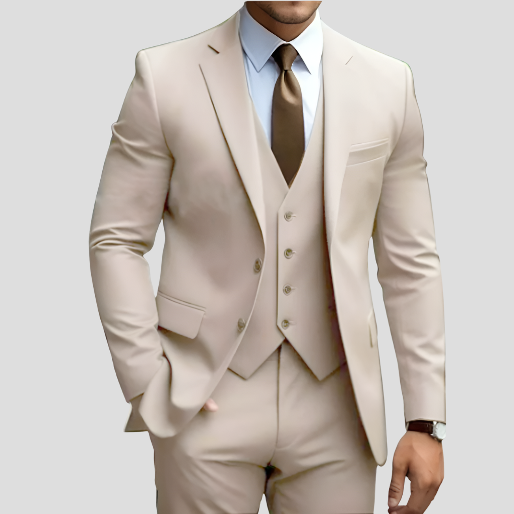 Men's formal 3-piece suit, a complete vest suit set for weddings, business, and special occasions.