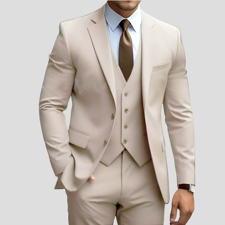 Men's formal 3-piece suit, a complete vest suit set for weddings, business, and special occasions.