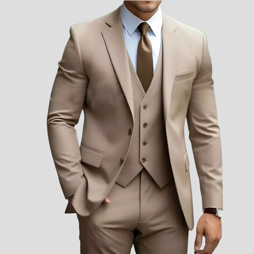 Premium men's elegant 3-piece suit, a refined choice with matching vest for sophisticated events.