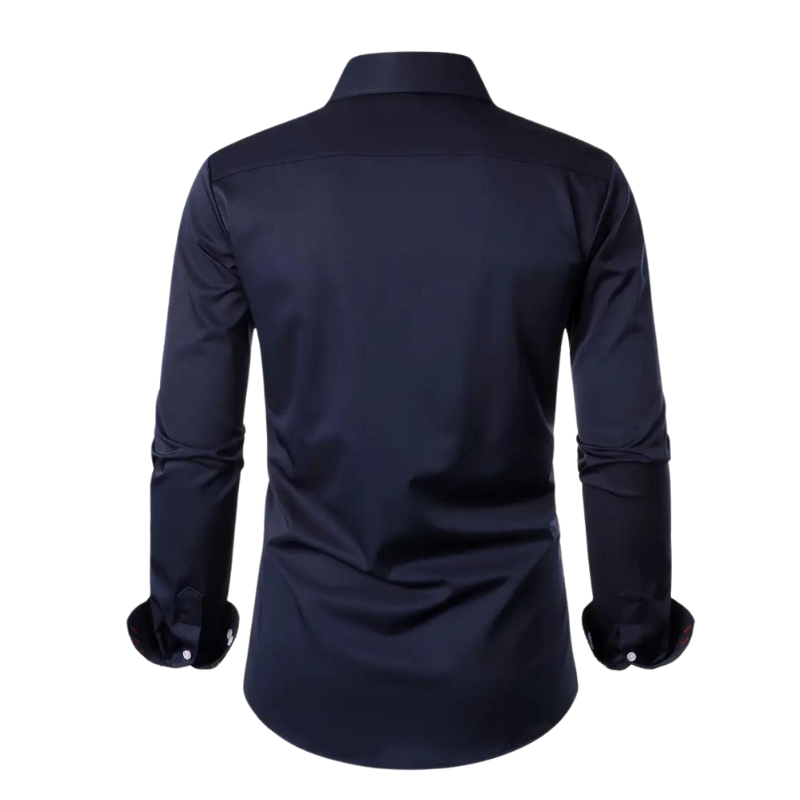 Men's elegant formal dress shirt, long sleeve button-down for parties & business.