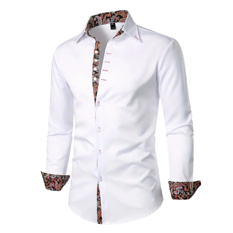Matteo men's smart casual long sleeve button-down shirt for parties.