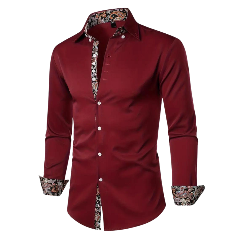 Matteo elegant men's long sleeve dress shirt, perfect for smart casual & parties.