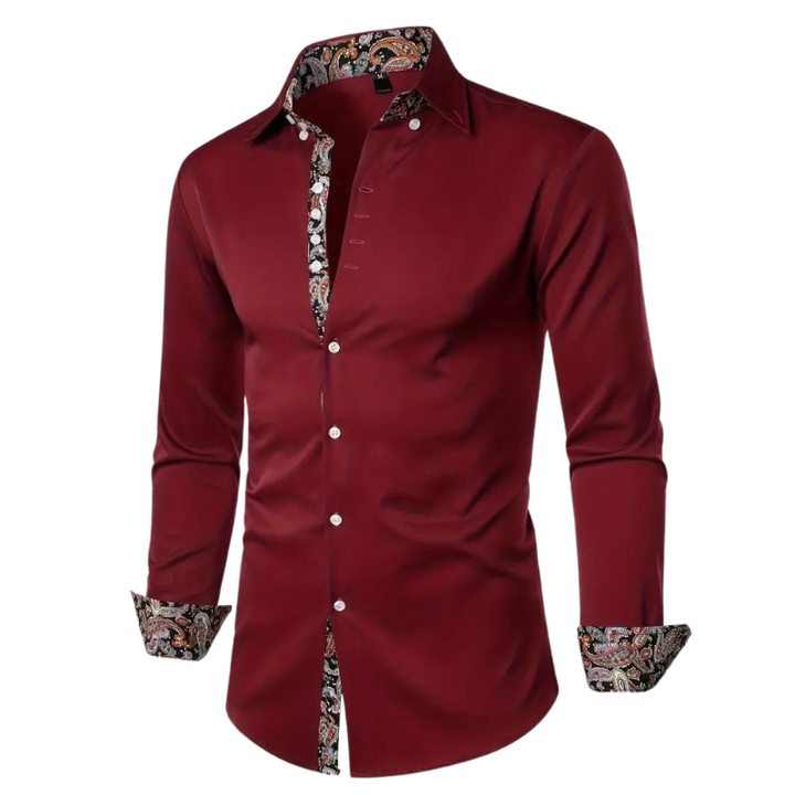Matteo elegant men's long sleeve dress shirt, perfect for smart casual & parties.