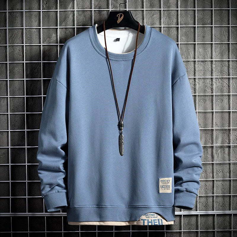 Men's EliteCraft pullover sweatshirt in a versatile color, perfect for stylish comfort, casual wear, and modern loungewear.