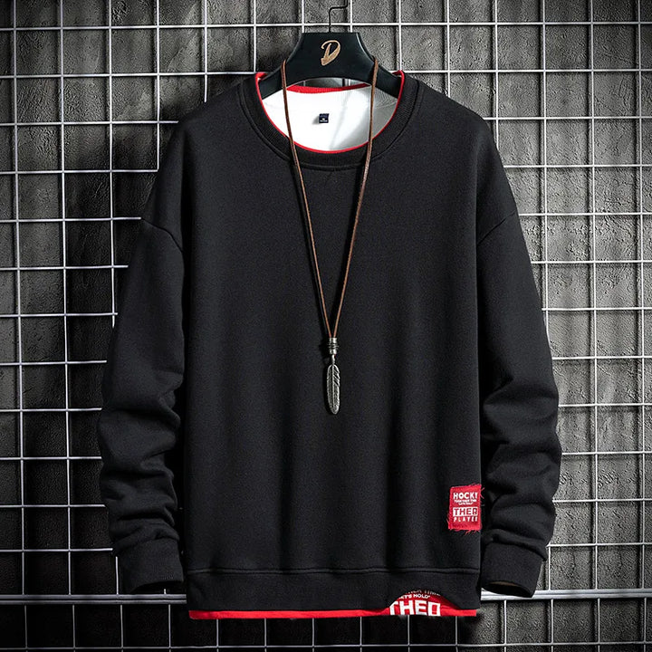 Comfortable men's EliteCraft pullover sweatshirt, a modern crewneck design for versatile loungewear and casual style.