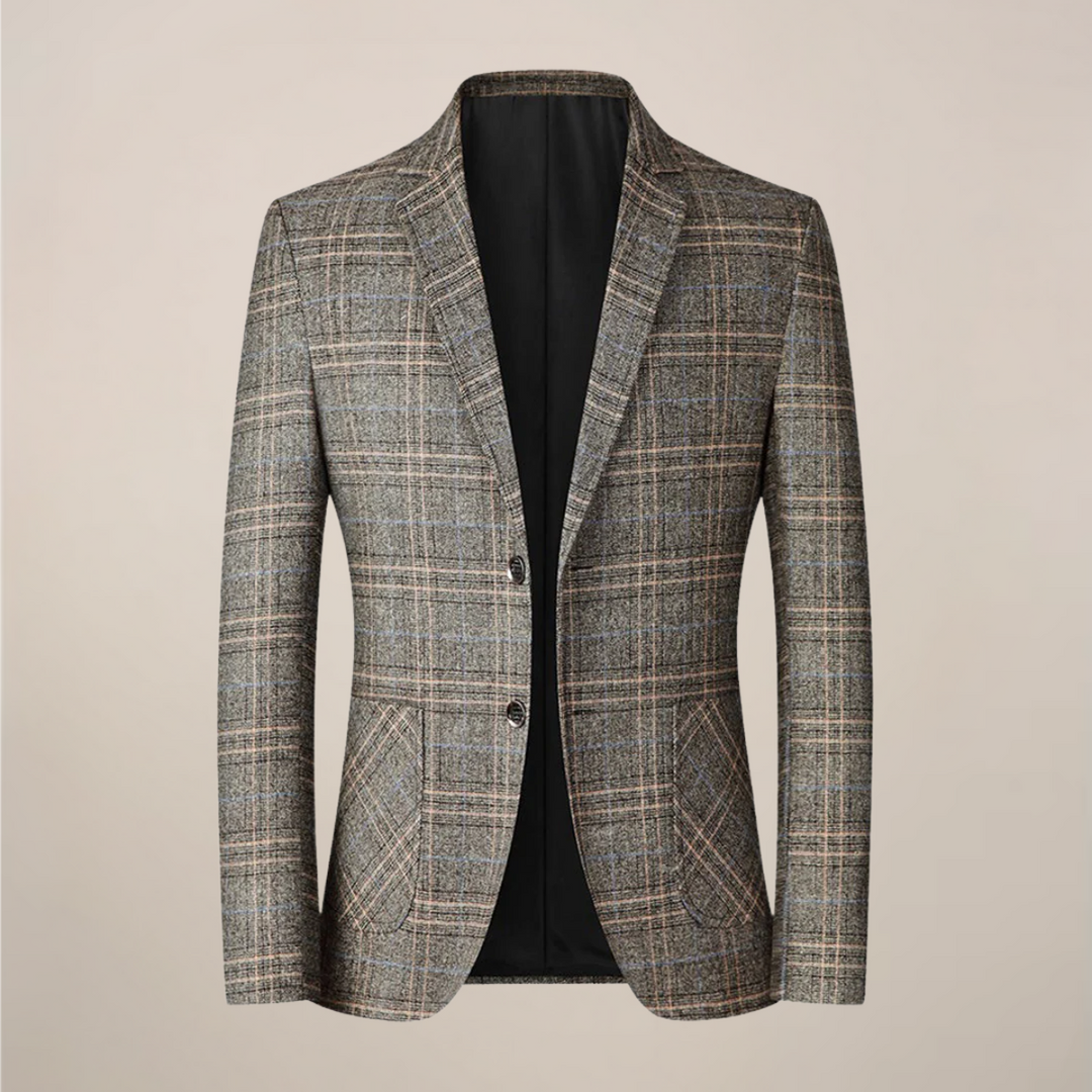 Men's embroidered slim fit blazer jacket, perfect for formal events & parties. Stylish one-button tailored design.