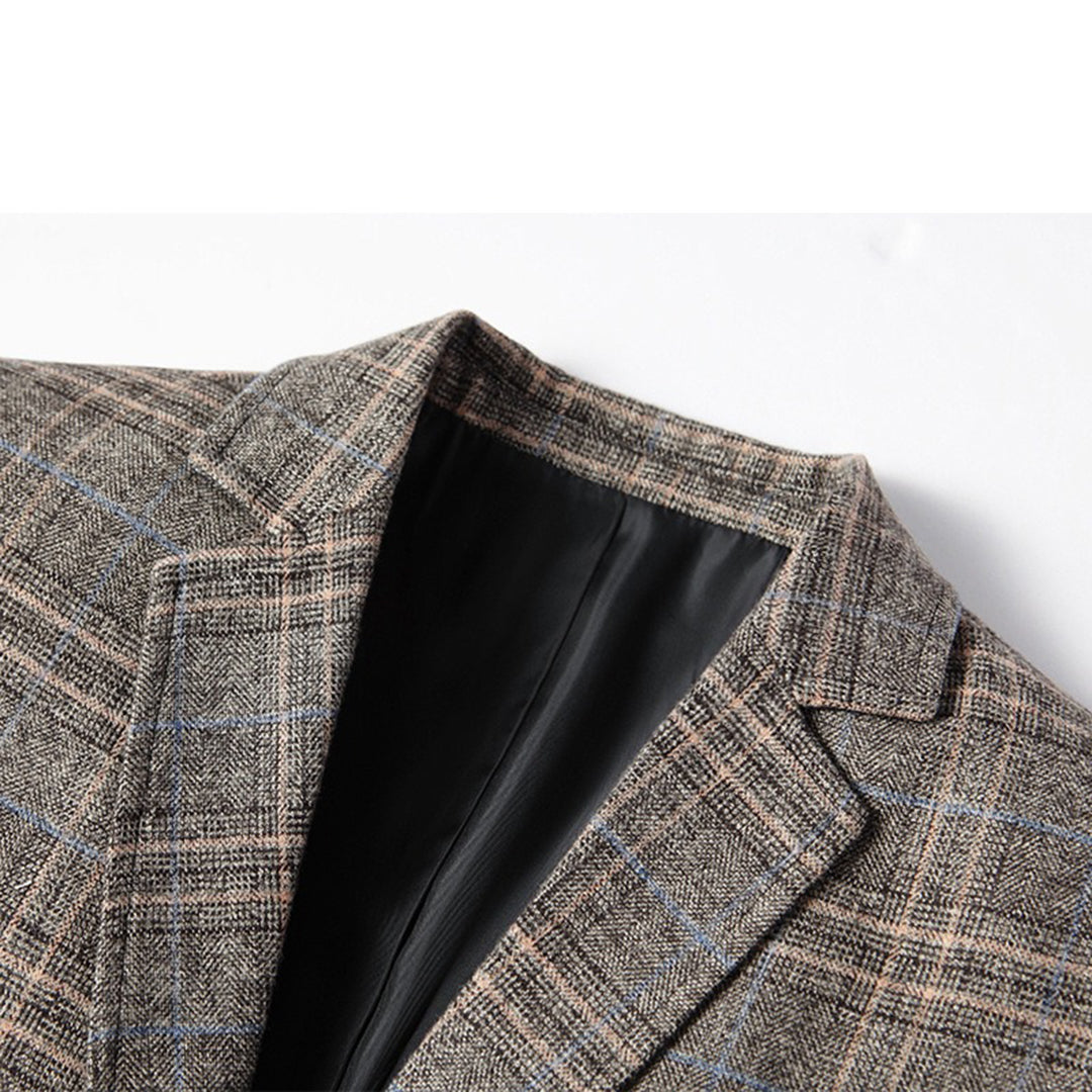 Professional men's slim fit embroidered blazer jacket. Comfortable tailored style for formal & smart casual events.