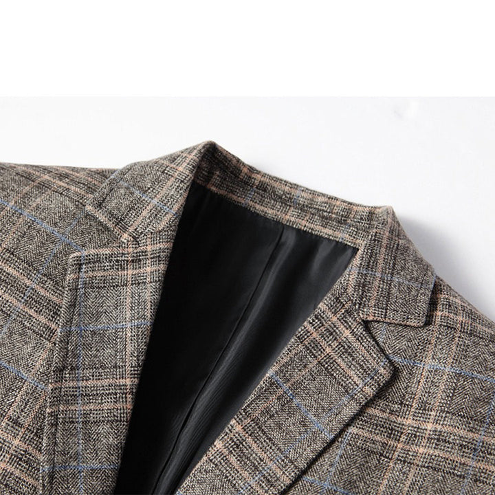 Professional men's slim fit embroidered blazer jacket. Comfortable tailored style for formal & smart casual events.